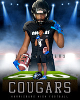 2020 16x20 Kyle Williams Hbg Cougars Football 1 Red River Football