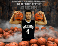 2017-18 Na'Reece Glenn Hbg Cougars Varsity Basketball Pile Up Basketball