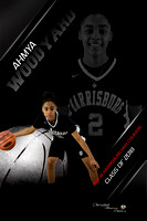 24X16 2017-18 Ahmya Woodyard Hbg High Cougars Basketball High Gloss