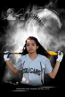 24x36 Destiny Mangus-Velez Hbg Lady Cougars Softball Electric Explosion
